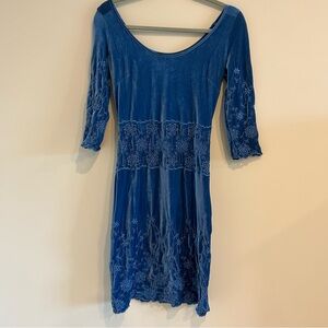Velvety Blue Anti-Flirt Collection Paris Dress